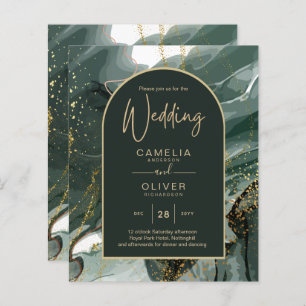 Mariage en marbre moderne Emerald Green Gold Agate