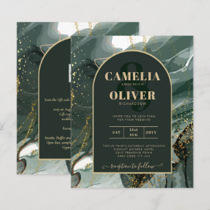 Mariage en marbre moderne Emerald Green Gold Agate