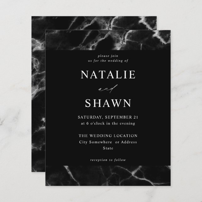Mariage en marbre noir Budget (Devant / Derrière)