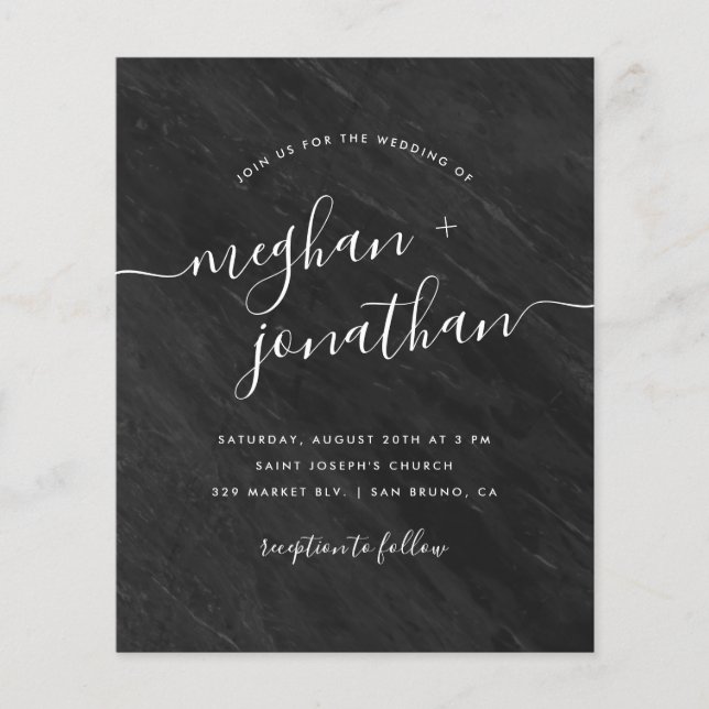 Mariage en marbre noir Obsidien classique budget (Devant)