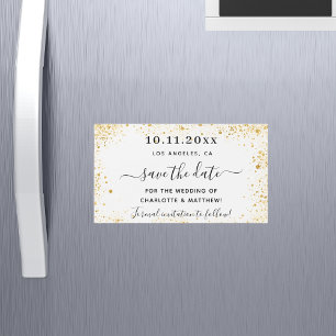 Mariage en or blanc enregistrer l'aimant de date