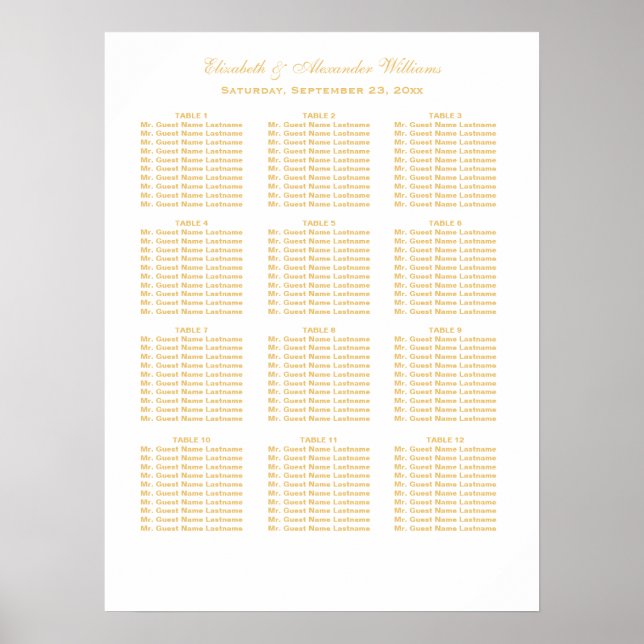 Mariage en or simple et élégant | Poster (Devant)