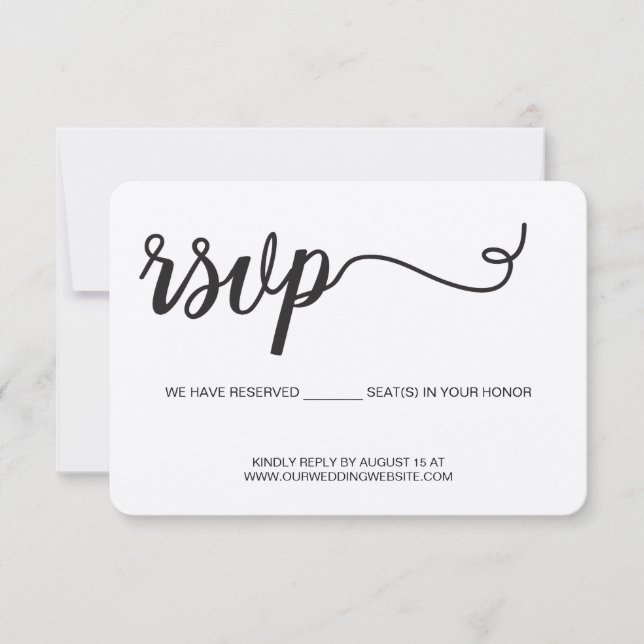 Mariage en papier Kraft RSVP Nous avons Réservé de (Devant)