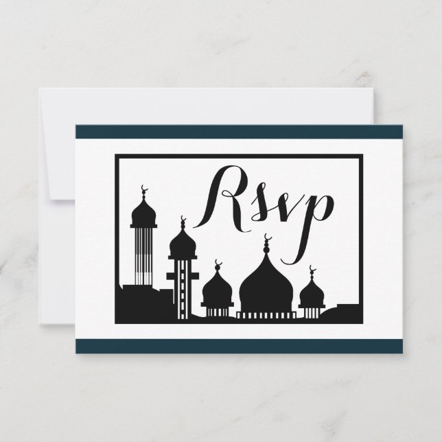Mariage en silhouette de la mosquée islamique RSVP (Devant)
