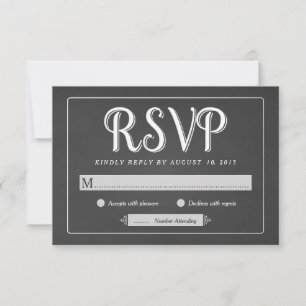 Mariage en tableau noir RSVP - Cartes de réponse d