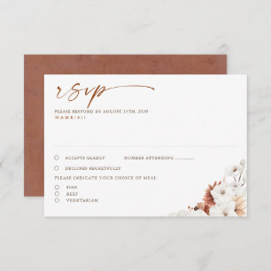 Mariage en terracotta et en boho floral blanc RSVP