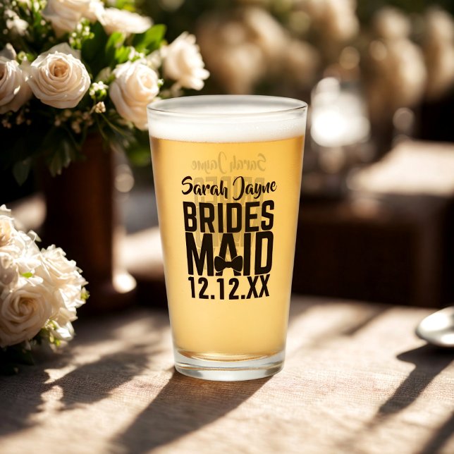 Mariage en verre de domestique personnalisé Tumble (Perfect bridesmaid keepsake glass. Just add her name and your wedding date.)