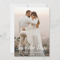 Mariage Enregistrer la date 2 Photos Joli Script P