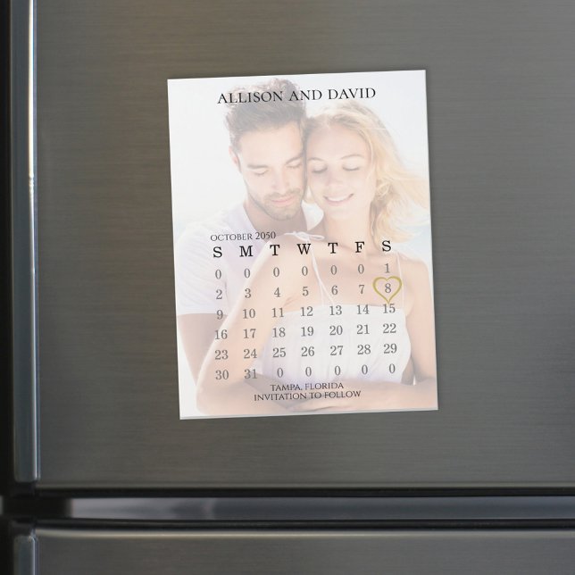 Mariage Enregistrer la date Calendrier Photo 6 ran (Créateur téléchargé)