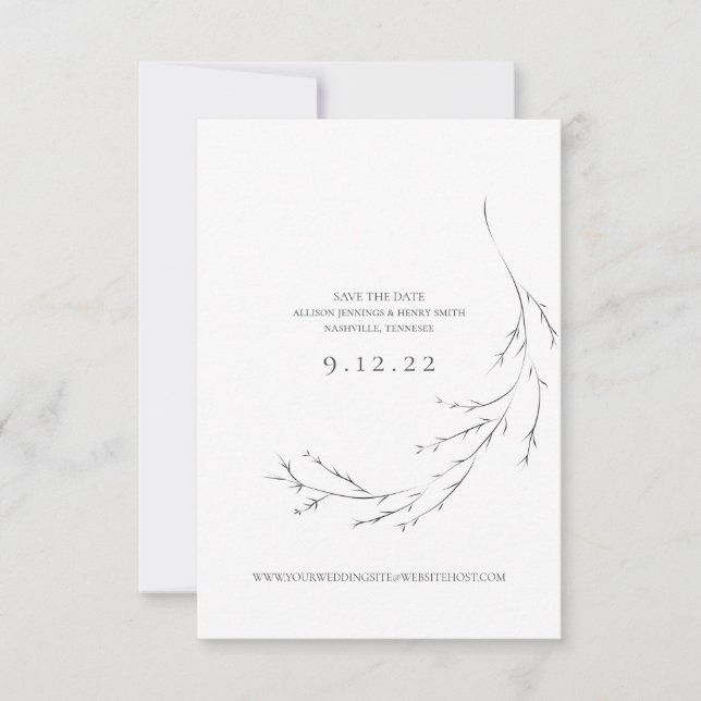 Mariage Enregistrer la date Carte minimaliste à ma (Devant)
