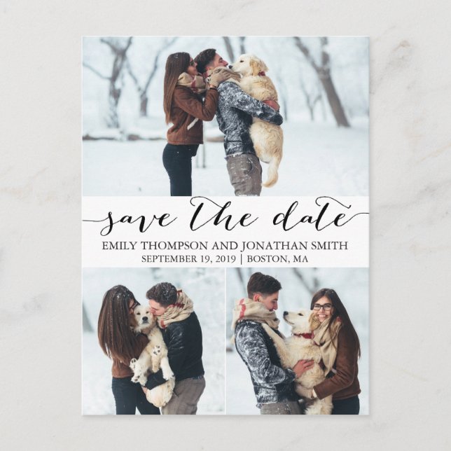 Mariage Enregistrer la date Carte postale avec tro (Devant)