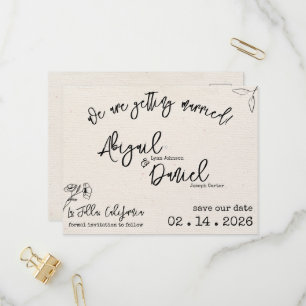 Mariage Enregistrer La Date Carte Postale Vintage 