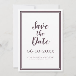 Mariage Enregistrer La Date Cassis Script Simple M