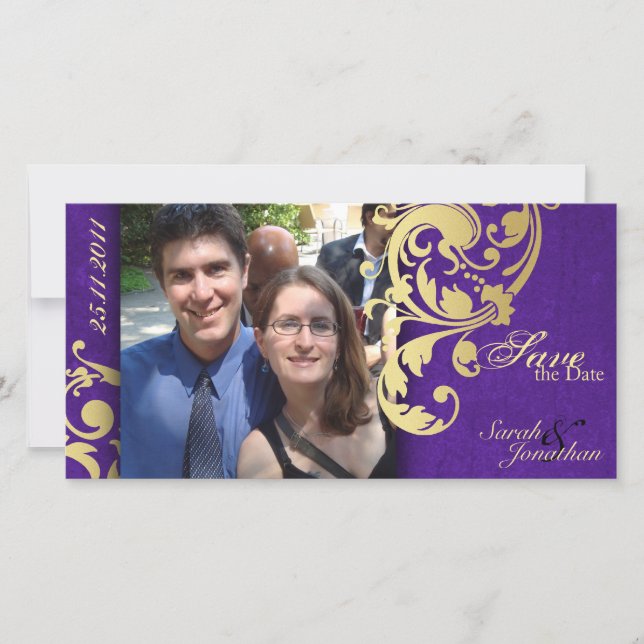 Mariage Enregistrer la date Faire-part - Purple Go (Devant)