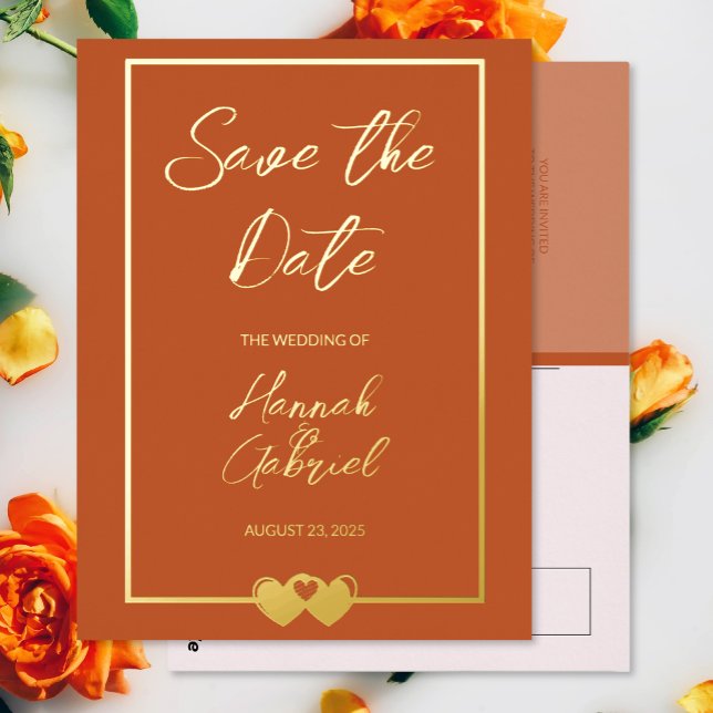 Mariage Enregistrer la date Foil Invitation Carte  (Créateur téléchargé)