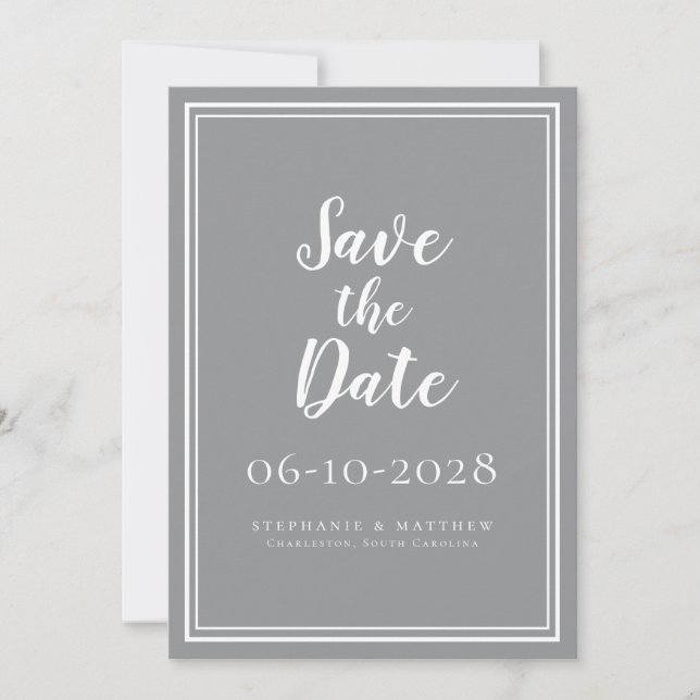 Mariage Enregistrer La Date Grey Simple Script Mod (Devant)