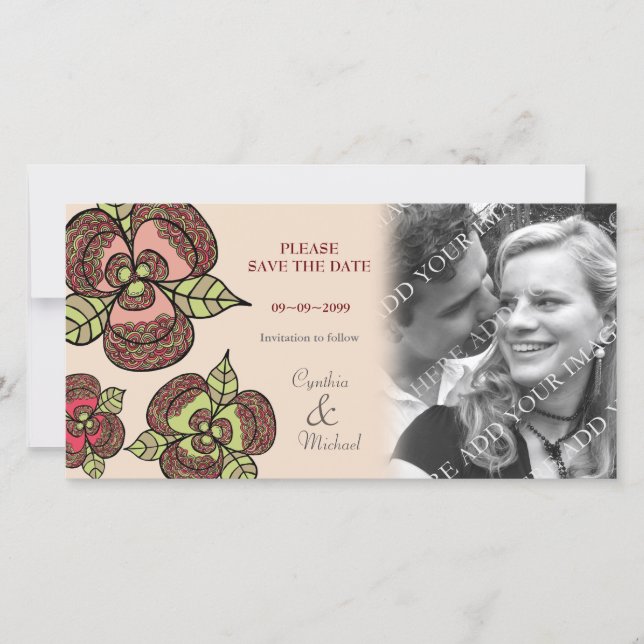 Mariage Enregistrer la date Japonais Blooms Carte  (Devant)