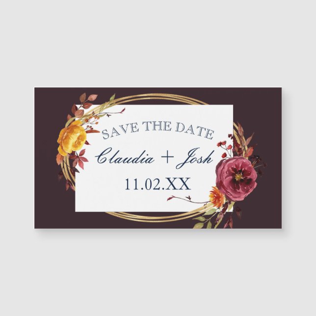 Mariage Enregistrer la date Magnet pour Mariage de (Devant)