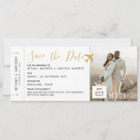 Mariage Enregistrer la date Photo Carte d'embarque