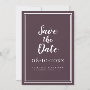 Mariage Enregistrer La Date Purple Simple Script M