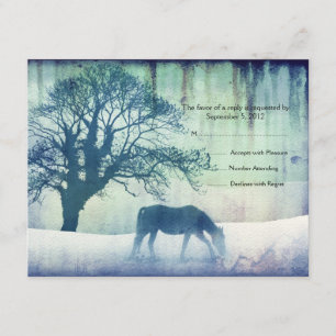Mariage équestre bleu RSVP