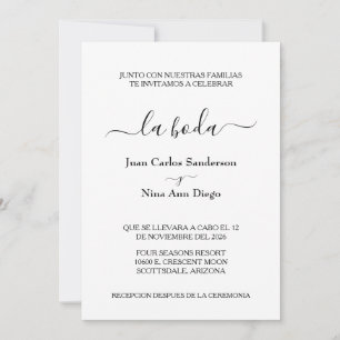 Mariage espagnol Formal Nuestra Boda Invitations