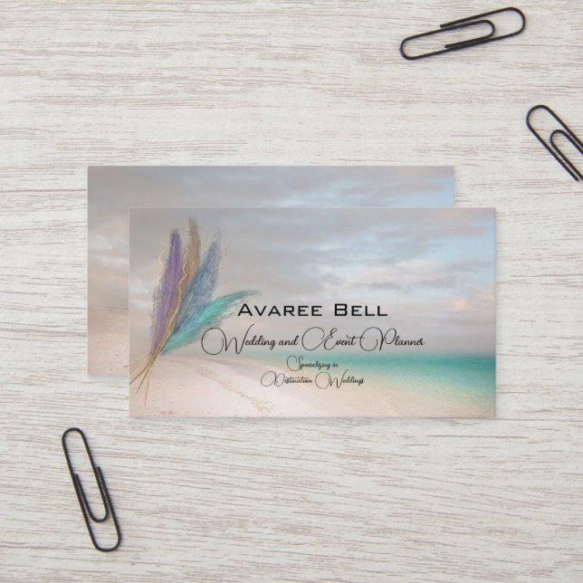 Mariage et Carte de visite du gestionnaire d'événe (Devant/Arrière en situation)