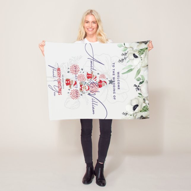 Mariage et couverture en polaire de Noël (En situation)