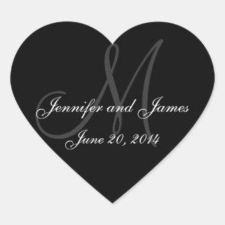 Mariage Étiquettes de coeur gris et blanc
