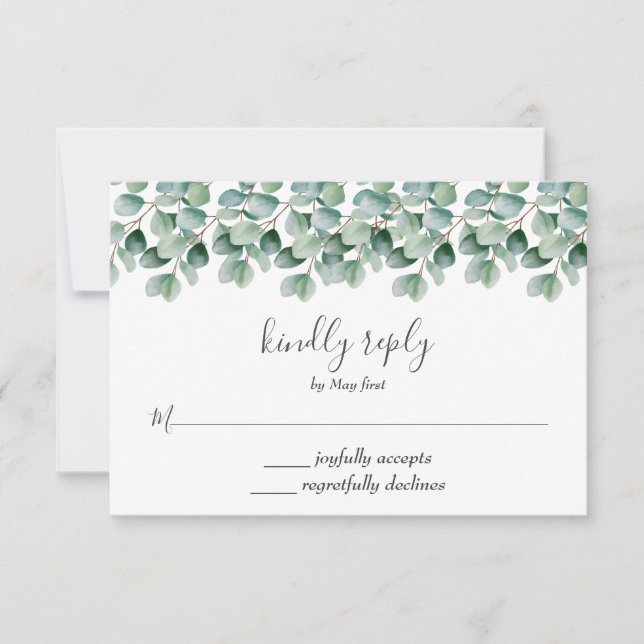 Mariage Eucalyptus Botanique Verdure RSVP (Devant)