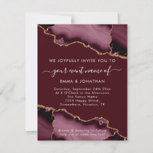 Mariage événement QR Code Rose Bourgogne Marsala