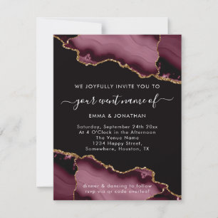 Mariage événement QR Code Rose Bourgogne Marsala N