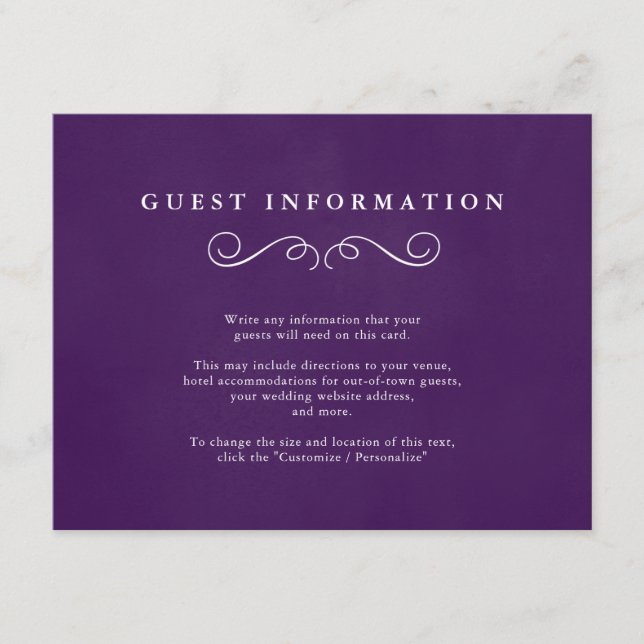 Mariage Fairytale Insérer des cartes dans Royal Pu (Devant)