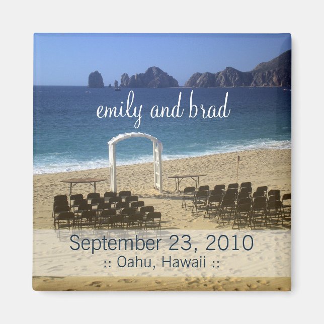 Mariage Favor Destination Plage Mariage Magnet (Devant)