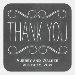 Mariage Favor Merci Chalkboard Stickers