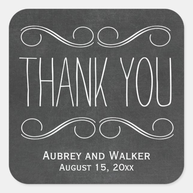 Mariage Favor Merci Chalkboard Stickers (Devant)