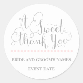 MARIAGE FAVOR STICKER phrase "Un Merci doux"