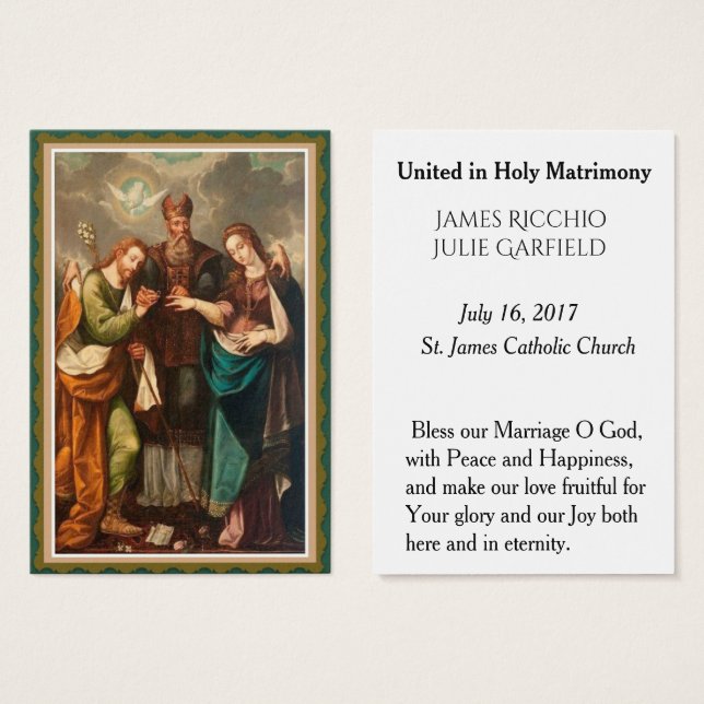 Mariage Favoriser Carte Sainte Mariée Mariée Marie (Devant & derrière)