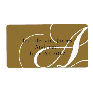Mariage Favoriser Étiquette Gold Monogramme A