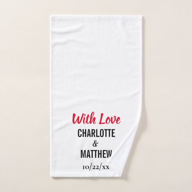 Mariage Favoriser Merci Avec L'Amour Serviette Mai (Serviette à main)