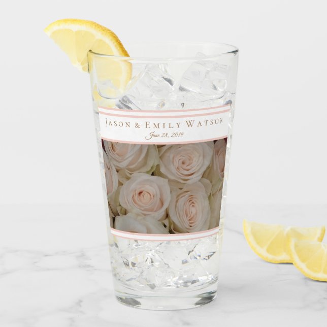 Mariage Favoriser Verre Roses Roses Roses Rose (Devant glace)