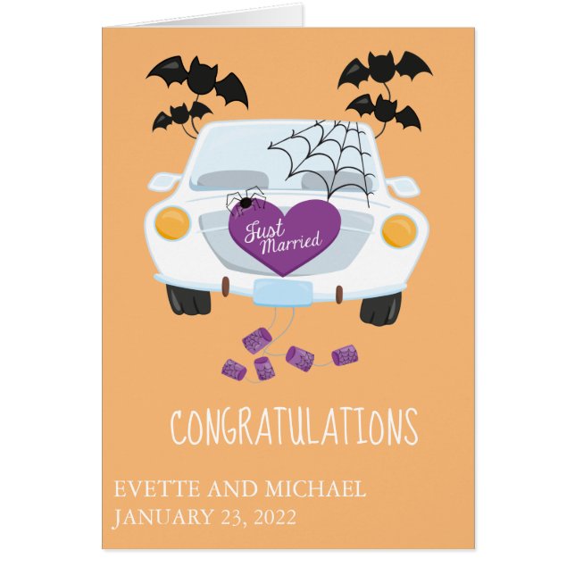 Mariage Félicitations Halloween voiture (Devant)