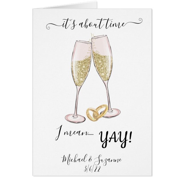 Mariage Félicitations Humour À propos du temps (Devant)