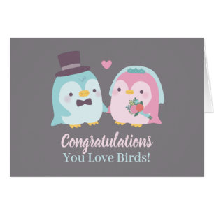Mariage Félicitations Penguin Groom et Mariée