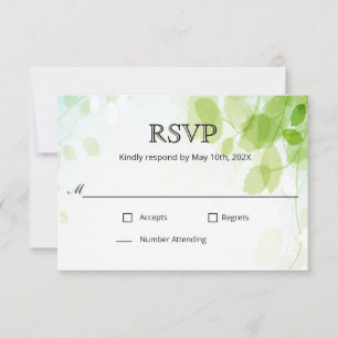 Mariage Feuille d'aquarelle printemps RSVP
