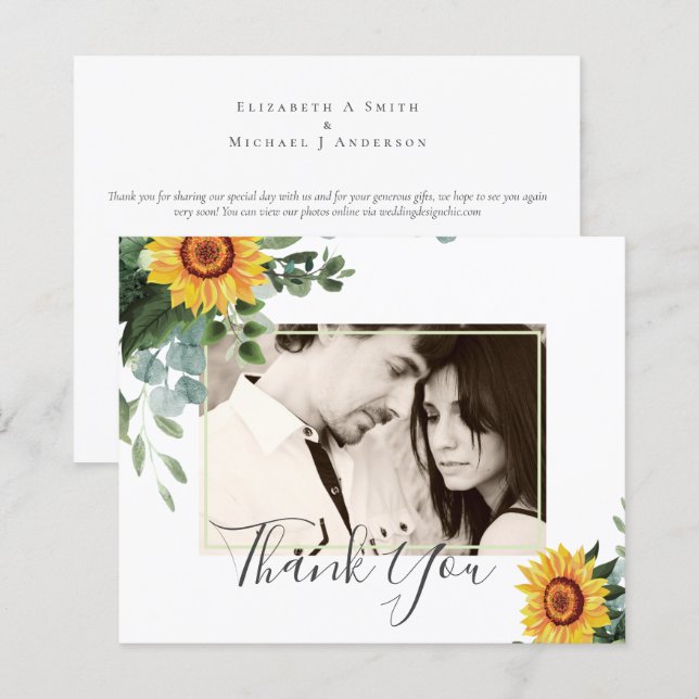 Mariage Feuille des tournesols rustiques Eucalyptu (Devant / Derrière)