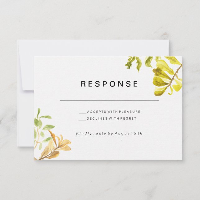 Mariage feuille d'or RSVP (Devant)