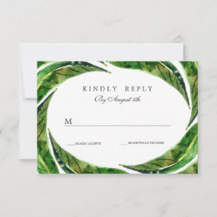 Mariage Feuille tropical moderne Bold RSVP   Lumiè