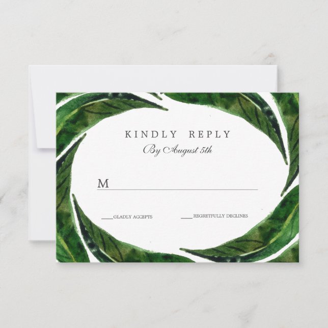 Mariage Feuille tropical moderne Bold RSVP | Sombr (Devant)