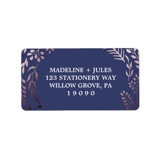 Mariage feuillu rose élégant de cadre d'or et de étiquette d'adresse